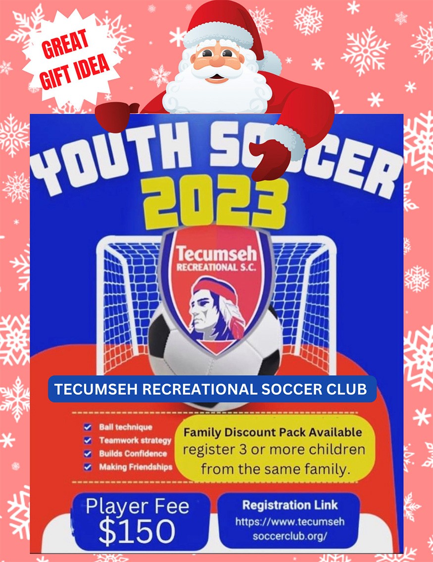 Great gift idea! Youth Soccer 2023. Click here to register